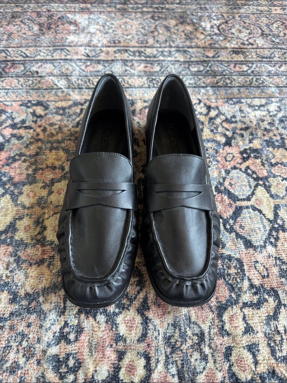 Jcrew Black Leather Penny Loafers